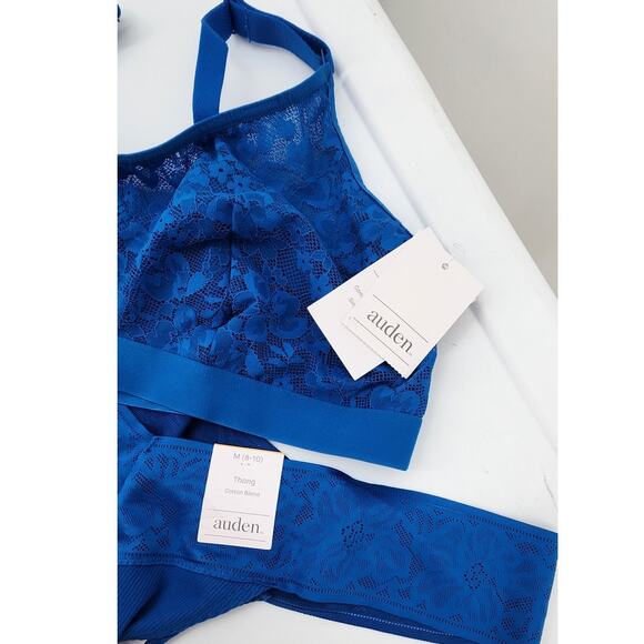 New NWT Auden 2 Piece Matching Balconette And Thong Set Eyelet Lace L 8 - Picture 3 of 7